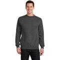 Port & Company PC78 Core Fleece Crewneck Sweatshirt in Dark Heather Grey size Large | Cotton/Polyester Blend