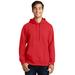 Port & Company PC850H Fan Favorite Fleece Pullover Hooded Sweatshirt in Bright Red size Medium | Cotton