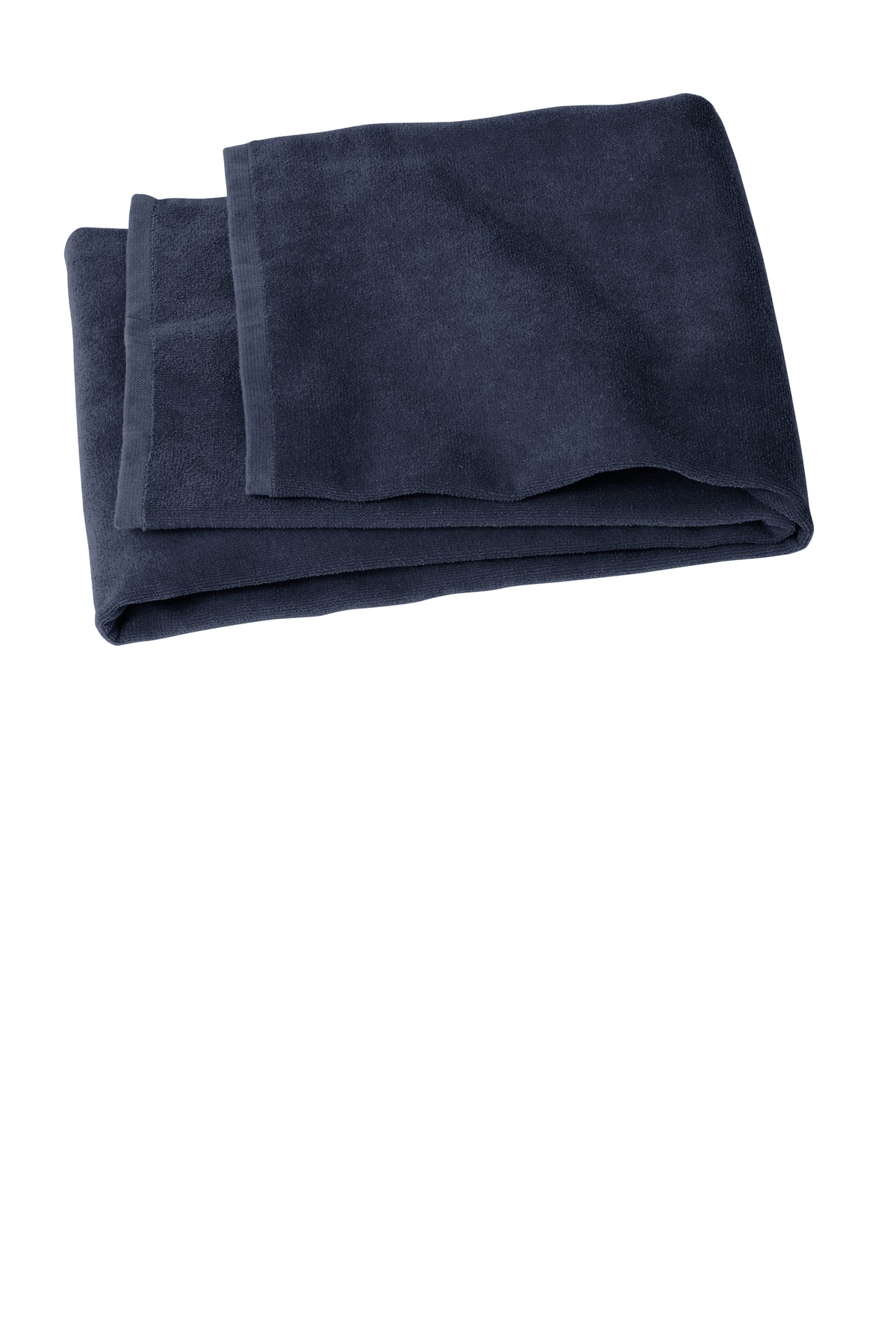 Port Authority PT44 Value Beach Towel in Navy Blue size OSFA | Cotton Terry Velour