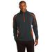 Sport-Tek ST851 Sport-Wick Stretch 1/2-Zip Colorblock Pullover T-Shirt in Charcoal Gray/Deep Orange size Large | Polyester/Spandex Blend