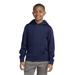 Sport-Tek YST244 Youth Sport-Wick Fleece Hooded Pullover T-Shirt in Navy Blue size Small | Polyester
