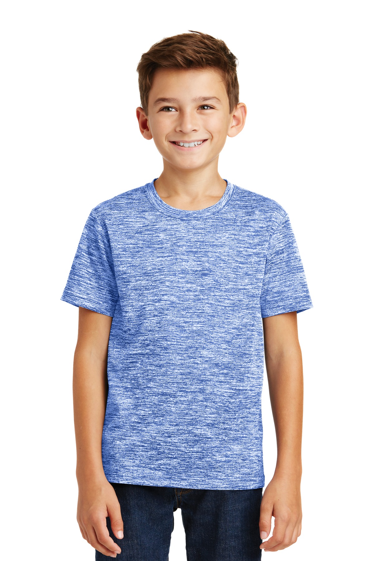 Sport-Tek YST390 Youth PosiCharge Electric Heather Top in True Royal Blue size XL | Polyester