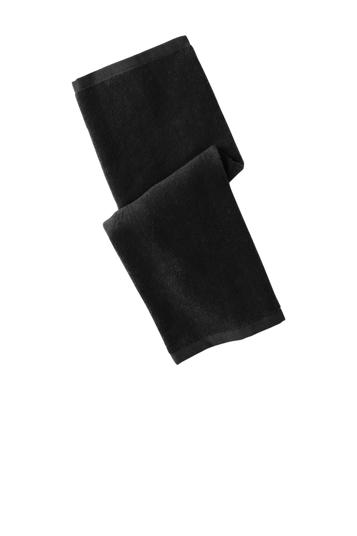 Port Authority PT390 Hemmed Towel in Black size OSFA | Cotton