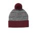 Sport-Tek STC41 Heather Pom Beanie Hat in Maroon/Gray size OSFA | Acrylic Blend