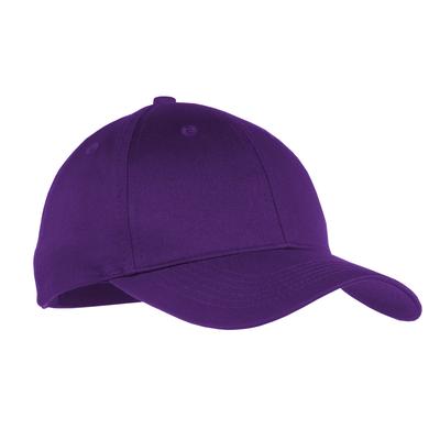 Port & Company YCP80 Youth Six-Panel Twill Cap in Purple size OSFA | Cotton