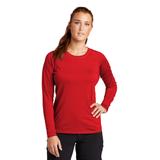 Sport-Tek LST470LS Athletic Women's Long Sleeve Rashguard Top in True Red size 2XL | Polyester/Spandex Blend