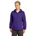 Sport-Tek LST76 Women's Colorblock Hooded Raglan Jacket in Purple/White size XL | Polyester