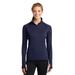 Sport-Tek LST850 Athletic Women's Sport-Wick Stretch 1/4-Zip Pullover Top in True Navy Blue size XL | Polyester/Spandex Blend