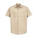 Red Kap SP24 Short Sleeve Industrial Work Shirt in Light Tan size 6XLR | Cotton/Polyester Blend SP20, SL20, SB22, CS20