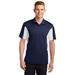 Sport-Tek ST655 Side Blocked Micropique Sport-Wick Polo Shirt in True Navy Blue/White size 2XL | Polyester