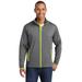 Sport-Tek ST853 Sport-Wick Stretch Contrast Full-Zip Jacket in Charcoal Grey Heather/Charge Green size 3XL | Polyester/Spandex Blend