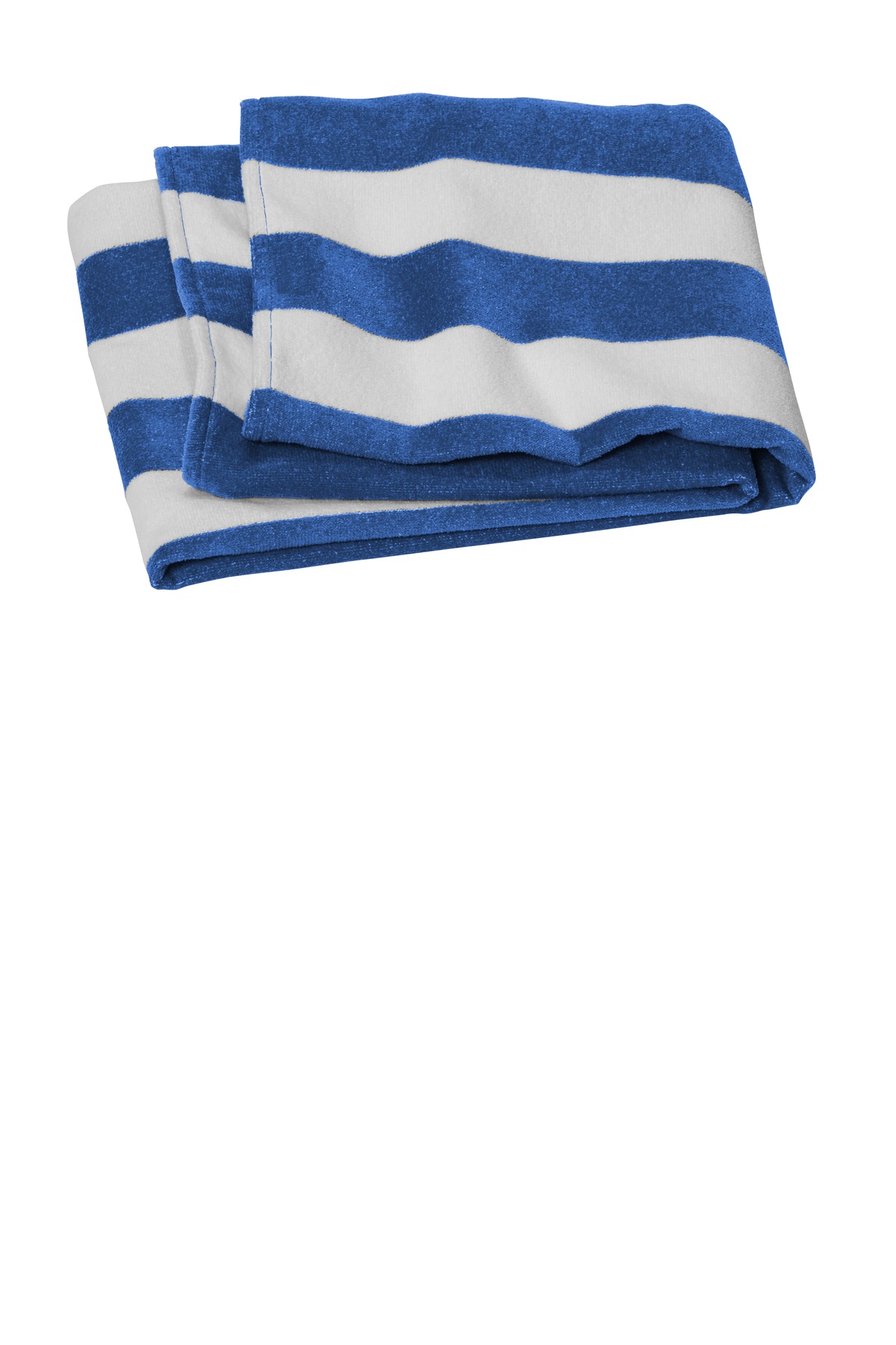 Port Authority PT45 Value Cabana Stripe Beach Towel in Royal Blue size OSFA | Cotton