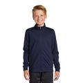 Sport-Tek YST94 Youth Tricot Track Jacket in True Navy Blue/White size XS | Polyester