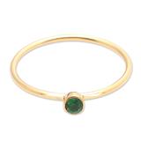 Subtly Sweet,'Green Quartz Gold Plated Solitaire Ring'