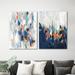 East Urban Home 2 Piece Abstract Canvas Wall Art - Specialty by PI Creative Art Canvas in Blue/Gray | 10 H x 16 W x 1 D in | Wayfair