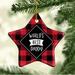 The Holiday Aisle® World's Best Daddy Star Holiday Shaped Ornamennt Ceramic/Porcelain in Black/Red | 3.1 H x 3.1 W x 0.5 D in | Wayfair