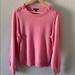 J. Crew Sweaters | Jcrew Crew Neck Sweater With Jeweled Buttons | Color: Pink | Size: M