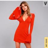 Free People Dresses | Free People Coral Red Mini Dress | Color: Red | Size: L