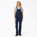 Dickies Women's Straight Fit Denim Double Front Bib Overalls - Stonewashed Dark Blue Size S (FB250)