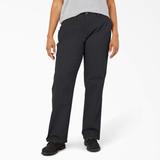 Dickies Women's Plus Flex Relaxed Straight Fit Duck Carpenter Pants - Rinsed Black Size 20W (FDW270)