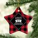 The Holiday Aisle® World's Best Godmother Star Holiday Shaped Ornamennt Ceramic/Porcelain in Black/Red | 3.1 H x 3.1 W x 0.5 D in | Wayfair