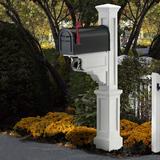 Mayne Inc. Mail Post 56" H In-Ground Decorative Post w/ Newspaper Holder in White | 56 H x 8 W x 25.4 D in | Wayfair 5810mp5810W