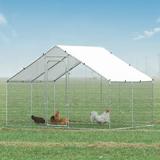 Tucker Murphy Pet™ Gooding Mental Chicken Run Coop, Walk-in Poultry Cage w/ Waterproof & Anti-UV Cover Metal | 78.4" H x 118.11" W x 78.7" D | Wayfair