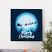The Holiday Aisle® Merry Christmas - Wrapped Canvas Textual Art Print Canvas, Solid Wood in Black/Blue | 10 H x 10 W x 1.5 D in | Wayfair