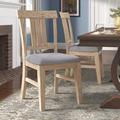 Kendig Slat Back Dining Side Chair Wood/Upholstered/Fabric in Gray/Brown Laurel Foundry Modern Farmhouse® | 39.75 H x 20 W x 24.5 D in | Wayfair