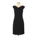 Mossimo Casual Dress - Sheath V Neck Short Sleeve: Black Solid Dresses - Women's Size 4