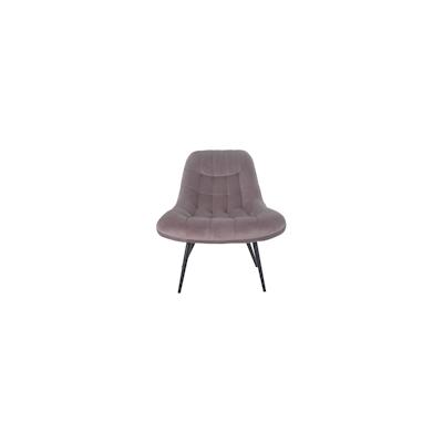 SalesFever Loungesessel mit XXL-Sitzfläche | Bezug Stoff in Samt-Optik | Gestell Metall schwarz | üppige Steppung | B 76