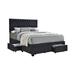 CDecor Home Furnishings Tufted Standard Bed Upholstered/Polyester in Gray/White | 52.5 H x 58 W x 85.75 D in | Wayfair