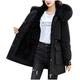 Deloito--Womens Cloth Women Hooded Parka Coat Zipper Outwear Overcoat Warm Winter Jacket Thicked Coat Black