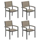 Oxford Garden Travira Stacking Patio Dining Armchair in Black | 33.5 H x 22 W x 21.5 D in | Wayfair TVCHV-AC.V-PC.C4