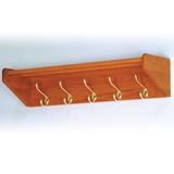 Symple Stuff Georges Wall Mounted Coat Rack Wood/Metal in Yellow/Brown | 8.5 H x 32.75 W x 9 D in | Wayfair 32HCRMO