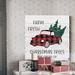 The Holiday Aisle® Farm Fresh Christmas - Wrapped Canvas Textual Art Print Canvas, Solid Wood in Green/Red | 24 H x 24 W x 1 D in | Wayfair