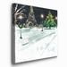 The Holiday Aisle® Paris Joy - Wrapped Canvas Painting Print Canvas, Solid Wood in Gray/Green | 24 H x 24 W x 1 D in | Wayfair