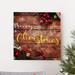 The Holiday Aisle® Chrsitmas Wood Background - Wrapped Canvas Textual Art Print Canvas in Brown/Yellow | 10 H x 10 W in | Wayfair