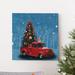 The Holiday Aisle® Seasons Greetings II - Wrapped Canvas Graphic Art Print Canvas, Solid Wood in Blue/Red | 24 H x 24 W x 1 D in | Wayfair