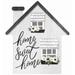 Gracie Oaks Home Sweet Home - Unframed Graphic Art Print on Wood in Brown/Gray/Green | 12 H x 9 W x 1 D in | Wayfair