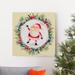 The Holiday Aisle® Santa Wreath - Wrapped Canvas Painting Print Canvas, Solid Wood in Red | 10 H x 10 W x 1.5 D in | Wayfair