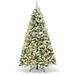 Costway 6 Feet Pre-Lit Premium Snow Flocked Hinged Artificial Christmas Tree