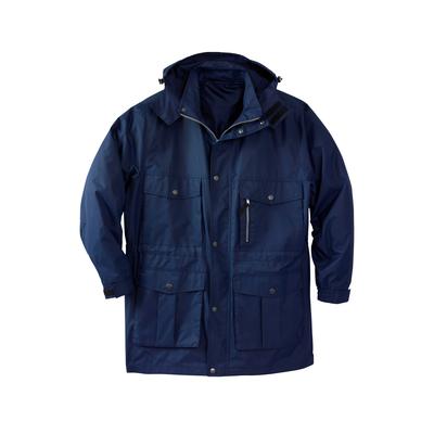 Men's Big & Tall Lightweight Expedition Parka by Boulder Creek® in Navy (Size 6XL) Coat