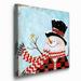 The Holiday Aisle® Dapper Snowman II - Wrapped Canvas Print Canvas, Solid Wood in Blue/Red | 10 H x 10 W x 1.5 D in | Wayfair