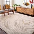 Berino 12' x 15' Modern Light Gray/Medium Gray/Charcoal/Brown/Gray/Mustard Area Rug - Hauteloom