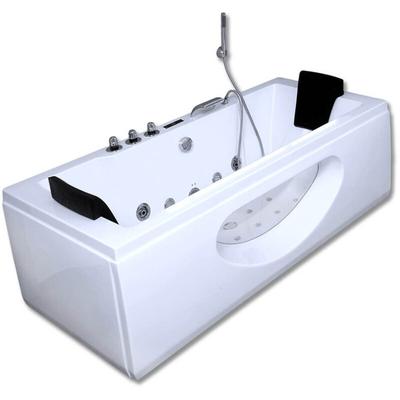 Home Deluxe - Whirlpool Badewanne mit Lichttherapie laguna m - 180 x 90 cm Whirlpool Eckbadewanne