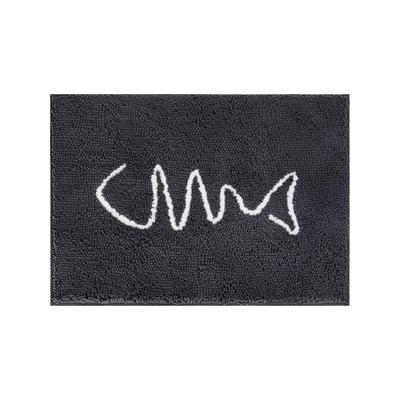 Frisco Microfiber Chenille Fish Bone Litter Mat, Gray