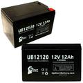 2x Pack - Zip r Zip r3 Xtra Hybrid Traveler Battery Replacement - UB12120 Universal Sealed Lead Acid Battery (12V 12Ah 12000mAh F1 Terminal AGM SLA) - Includes 4 F1 to F2 Terminal Adapters