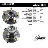 Centric Parts Wheel Bearing and Hub Assembly P/N:406.46001E Fits select: 2005-2012 MITSUBISHI ECLIPSE 2004-2012 MITSUBISHI GALANT