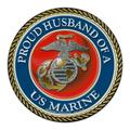 Round Magnet - Proud Husband of a Marine - USMC United States Marine Corp Military - 5 Round